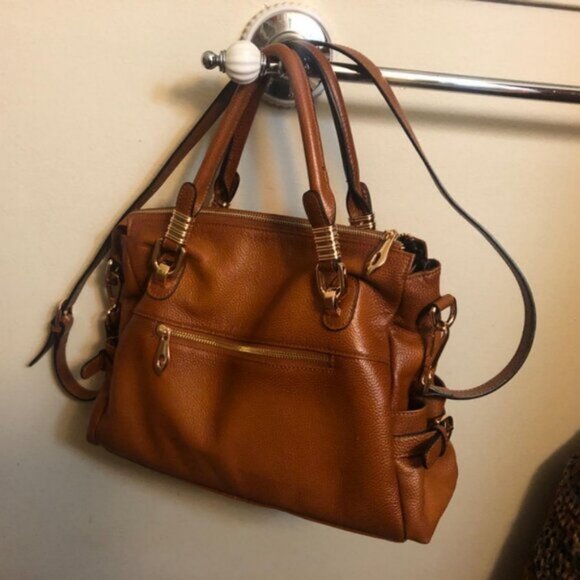 🆕Women Orange Brown Genuine Leather Purses and Handbags Tote Shoulder Bag - Picture 6 of 11